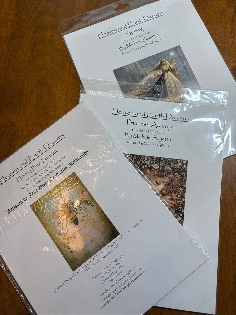 Heaven and Earth Designs (HAED) Set of 3 Cross Stitch Patterns -New